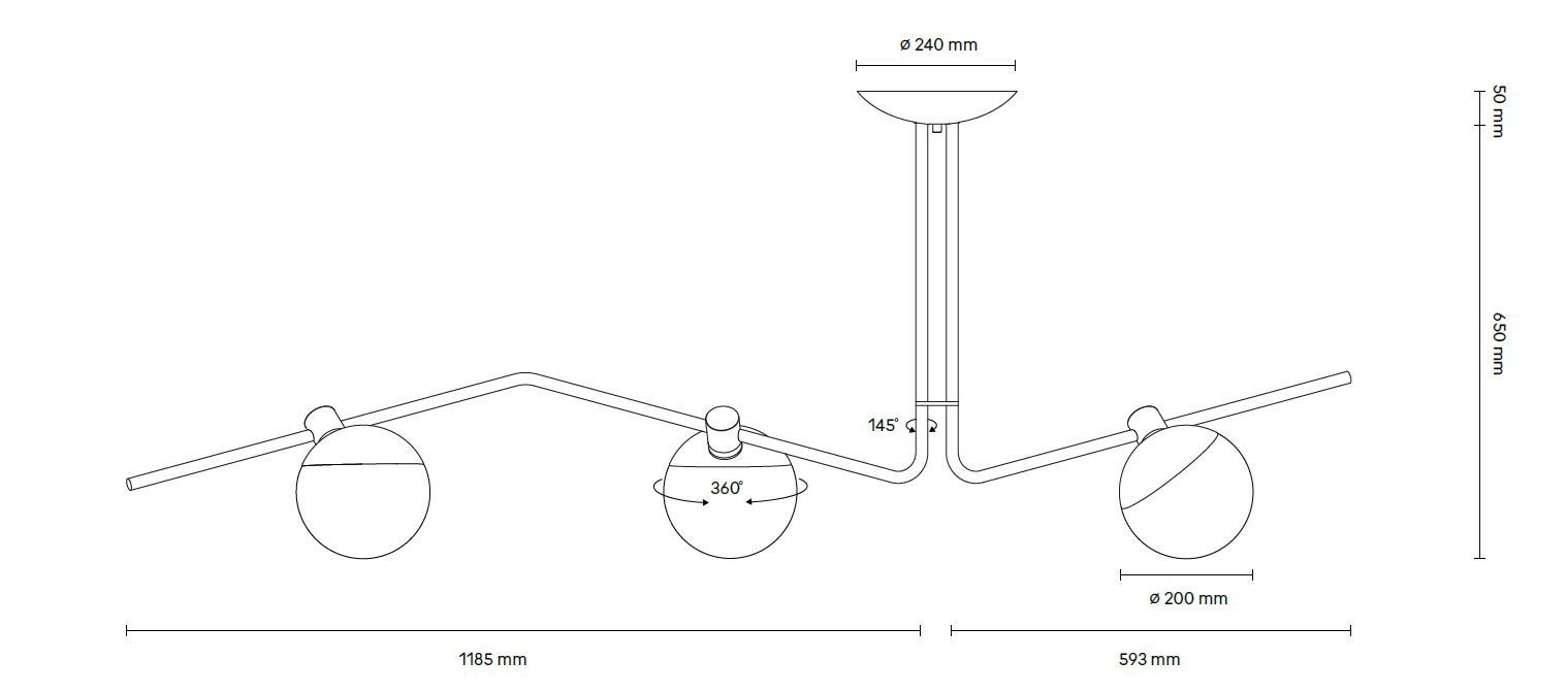 Светодиодный потолочный светильник из стали и стекла Grupa Baluna ARCH-00122583 - Вид №2