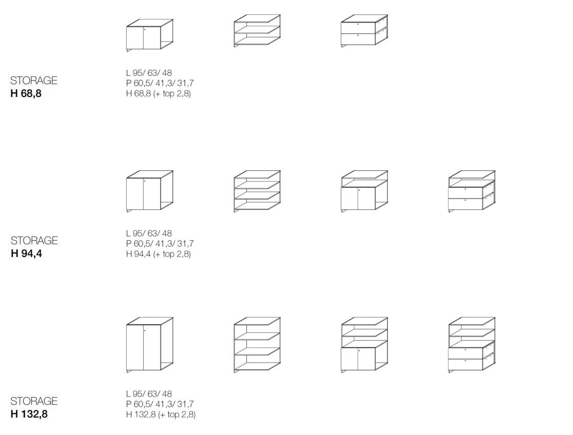 Модульный высокий офисный книжный шкаф Citterio программа 3 ARCH-00070224 - Вид №2