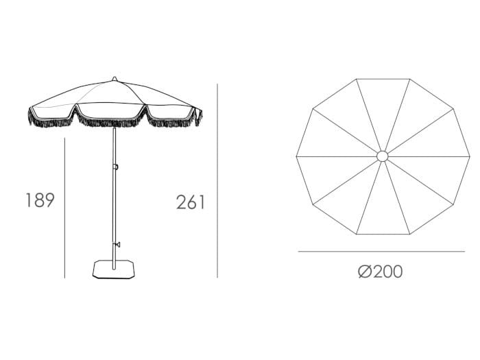 Круглый алюминиевый зонтик и полиэфирная ткань Ezpeleta NEW TOSCANA ARCH-00076532 - Вид №10