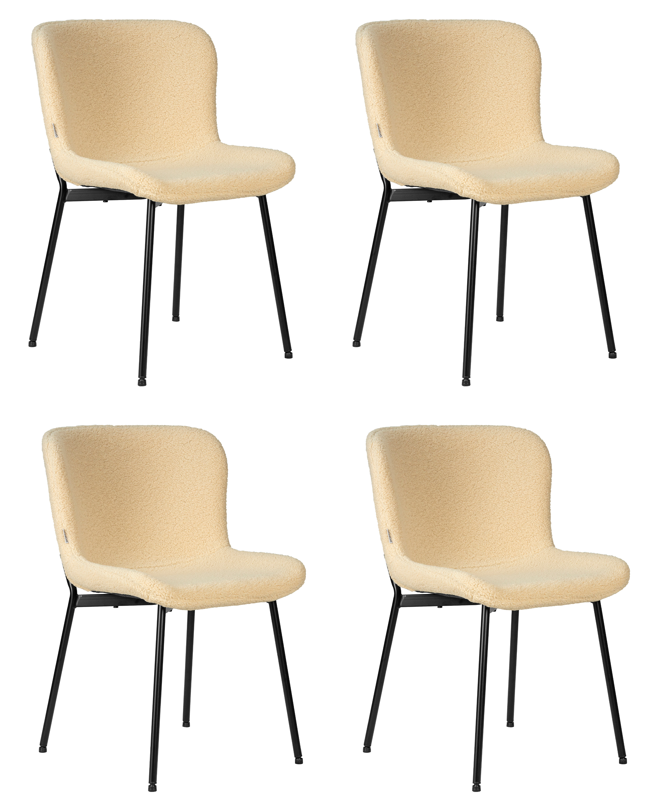 91068465 Комплект кухонных стульев 4 шт Milo -7404 79.5х60х49 см ткань цвет кремовый LML STLM-0466777 DOBRIN