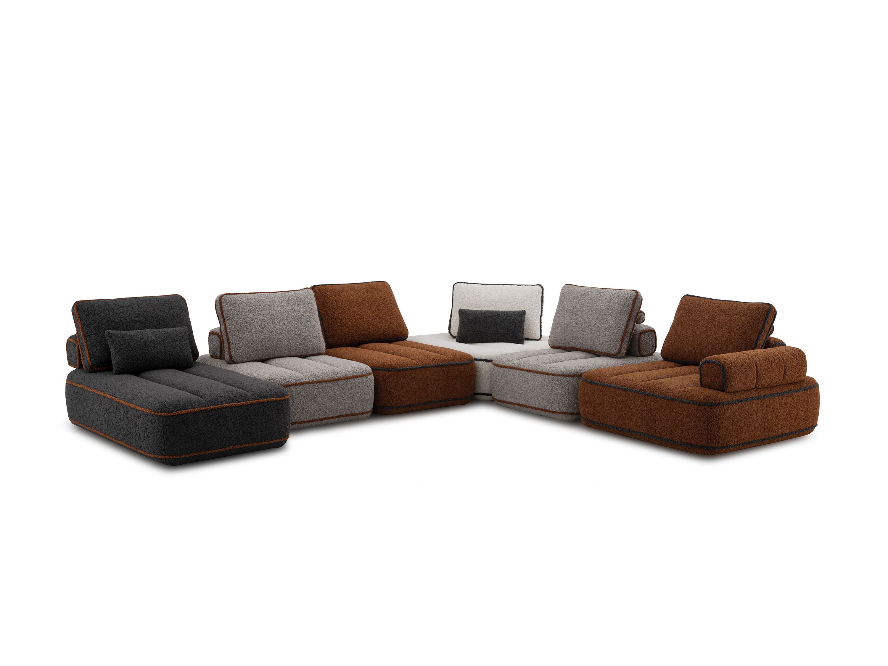 4-местный модульный тканевый диван с полуостровом CAMPO DE' FIORI SUNLIGHT ARCH-00132090 - Вид №1