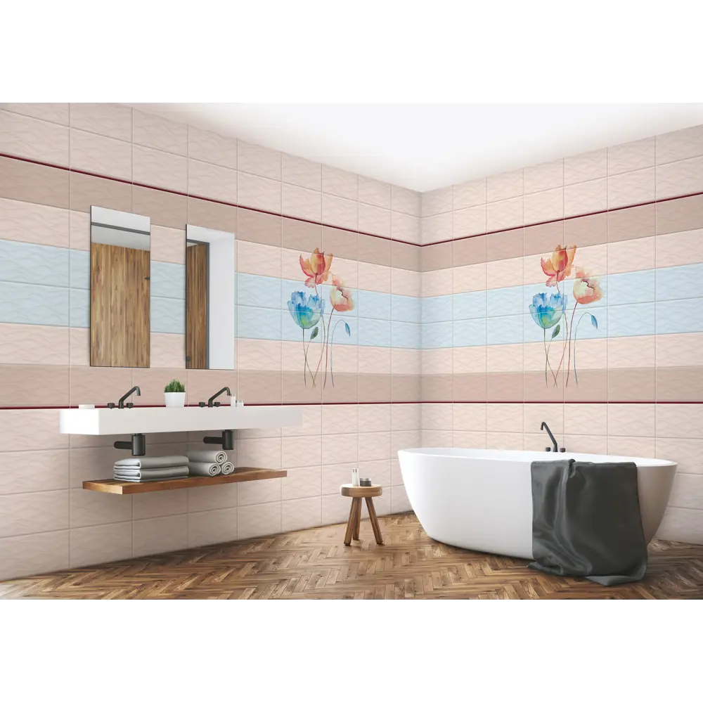 Комплект панелей ПВХ Акварель 8 мм 2700х375 мм 2.02 м² 2 шт VENTA STLM-2095109 - Вид №3