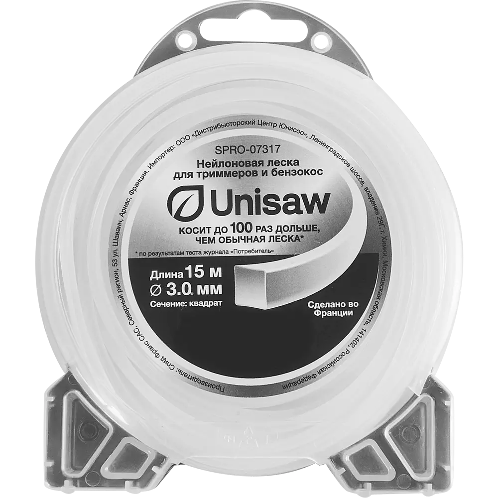 Леска для триммера Unisaw ø3.0 мм 15 м квадрат 86669575 STLM-2095175 Santreyd 