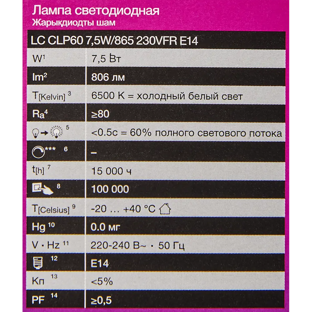 Лампа светодиодная Osram Antibacterial E14 220-240 В 7.5 Вт шар малый 806 лм холодный белый свет 82807758 STLM-2198740  - Вид №5