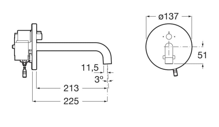Электронный настенный смеситель для раковины Roca SENTRONIC 5A4602C00 / 5A4702C00 ARCH-00123541 - Вид №1