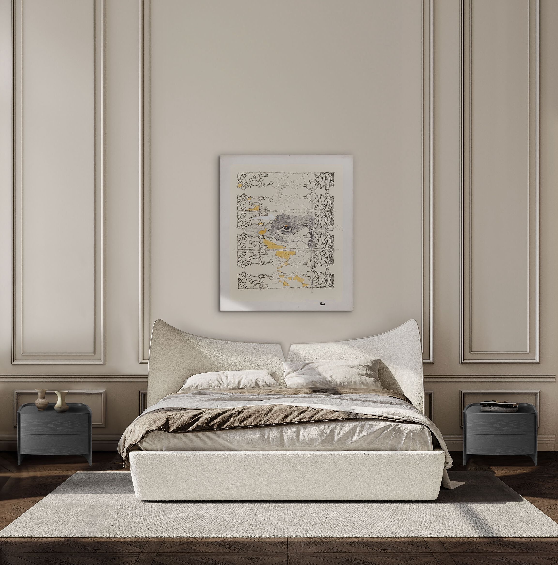 Кожаная двуспальная кровать Wayne Enterprises Home Collection WE-071 ARCH-00040910