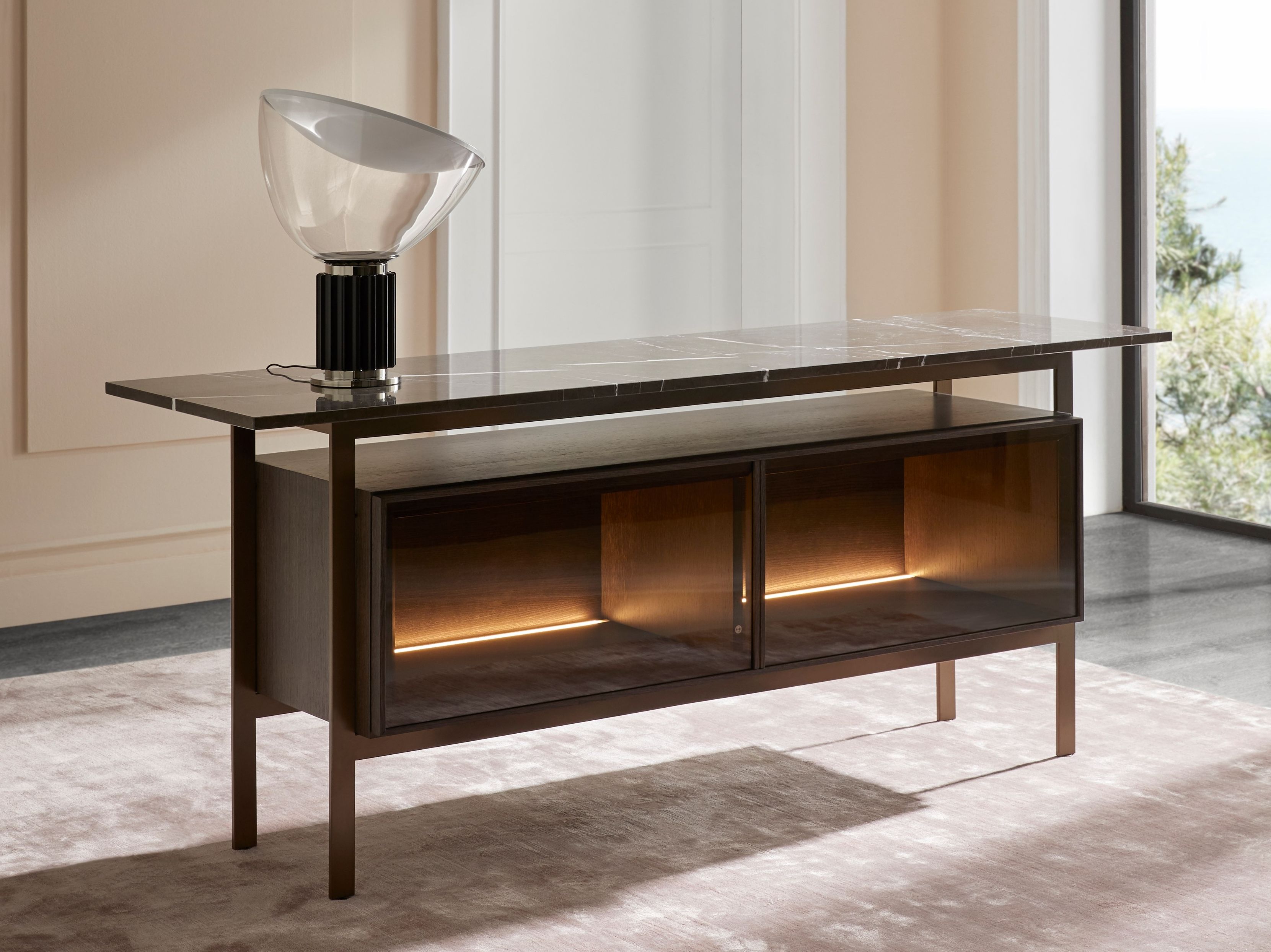 Шкаф из дерева и стекла с откидными дверями Punt Чикаго ARCH-00074008 - Вид №14