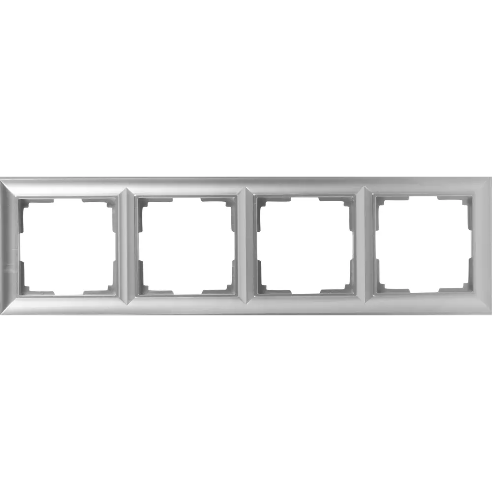 Рамка для розеток и выключателей Werkel Fiore 4 поста, цвет серебряный STLM-2023247