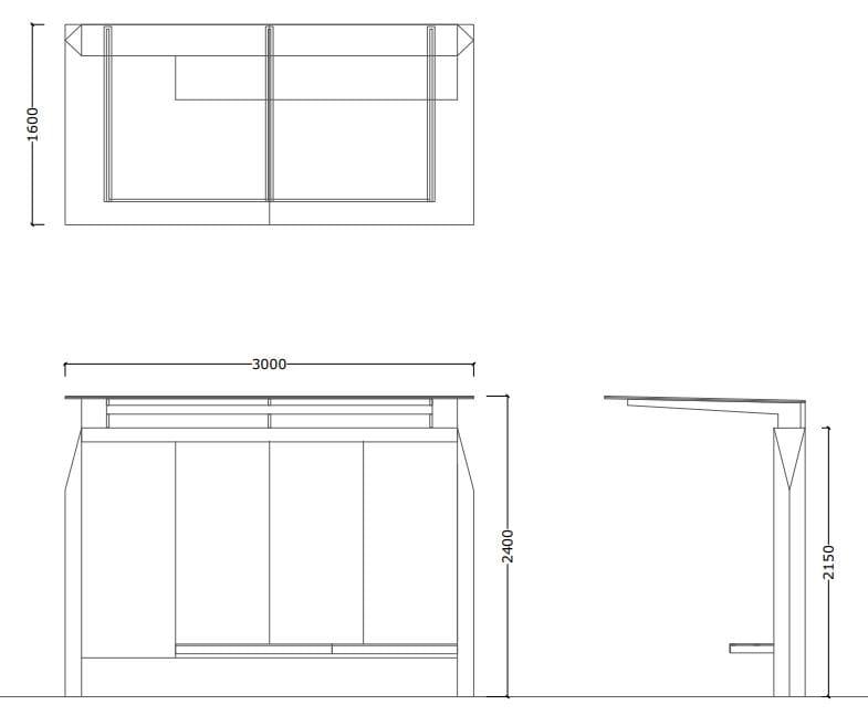 Навес из оцинкованной стали и стекла Studio Città киригами ARCH-00097509 - Вид №2