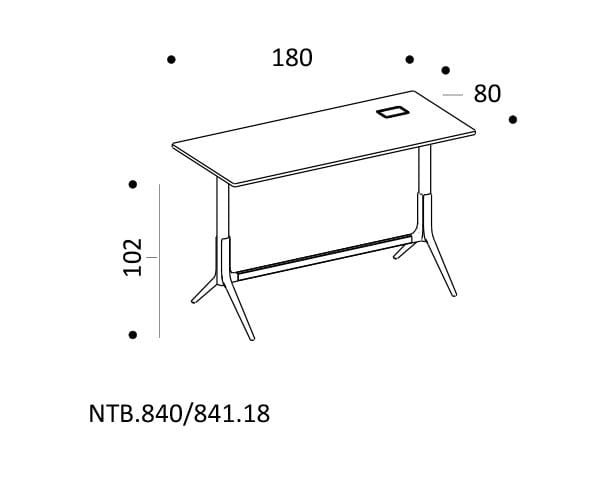 Прямоугольный рабочий стол с регулируемой высотой ICF NoTable ARCH-00074501 - Вид №7