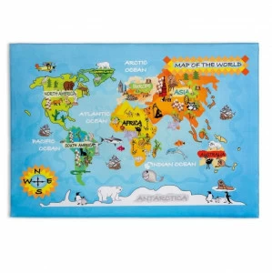 Ковер детский 100х150 см "Карта мира" Gravity World CILEK  00-3832215 Разноцветный