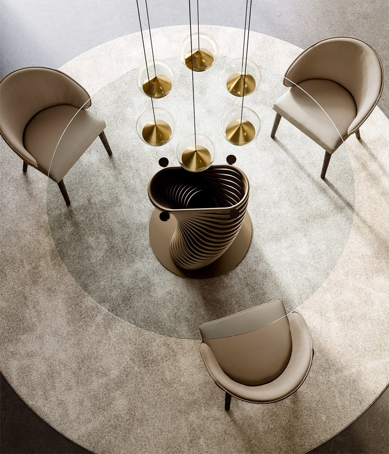 Круглый Хрустальный стол с металлическим основанием EFORMA Rotolo ARCH-00050356 - Вид №5