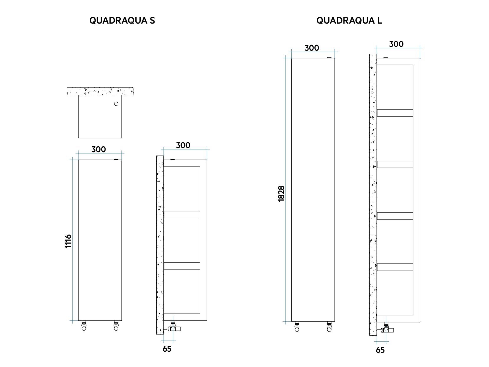 Настенный стальной мебельный радиатор Irsap Quadraqua ARCH-00013047 - Вид №4