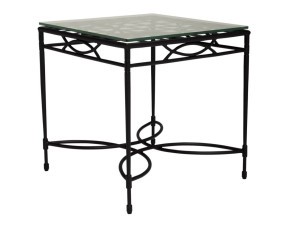 Квадратный стол из нержавеющей стали и стекла