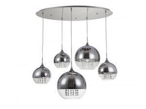 Металлический подвесной светильник с кристаллами