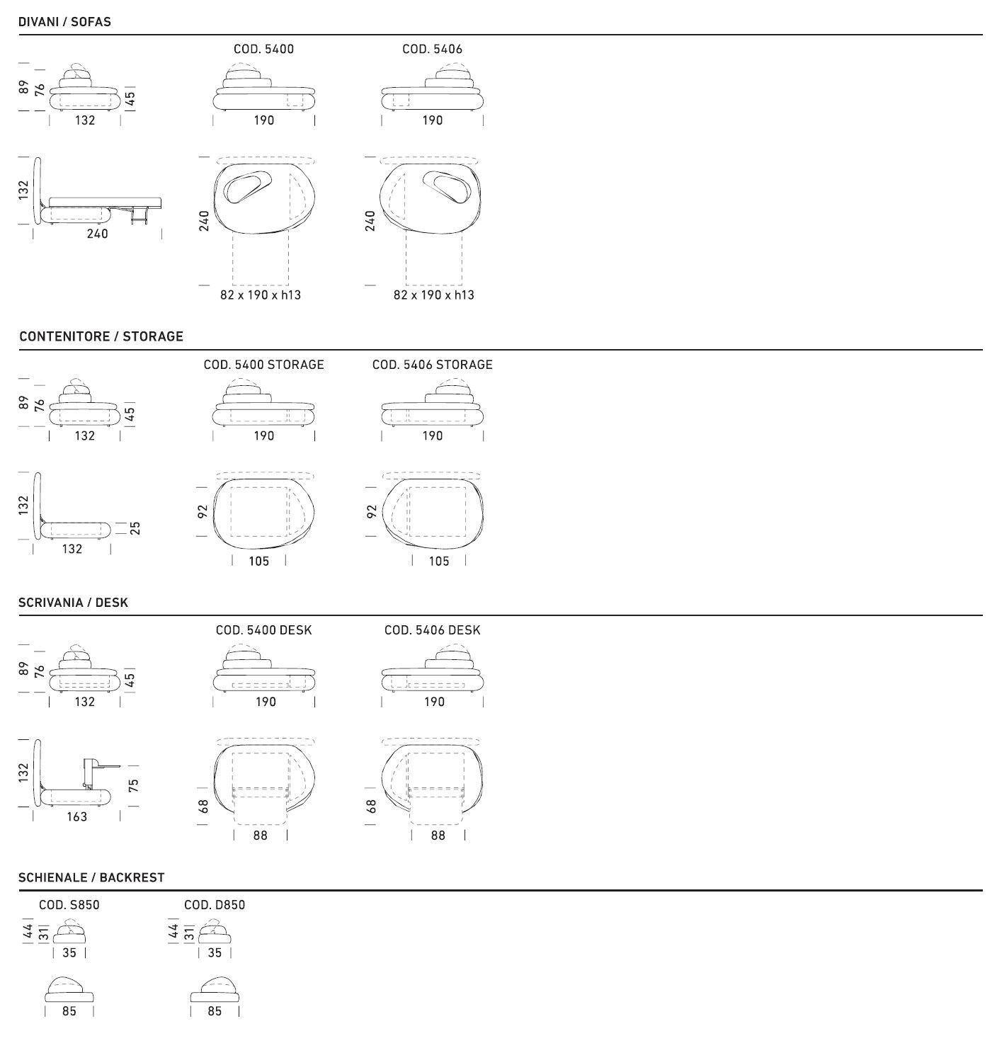 Одноместный диван-кровать из ткани Dienne Salotti Views ARCH-00069224 - Вид №11