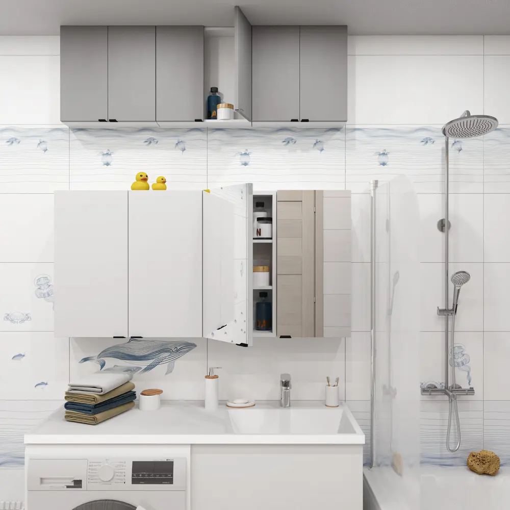 Каркас шкафа подвесного Sensea Смарт 60x60х15 см цвет белый STLM-2094432 - Вид №4