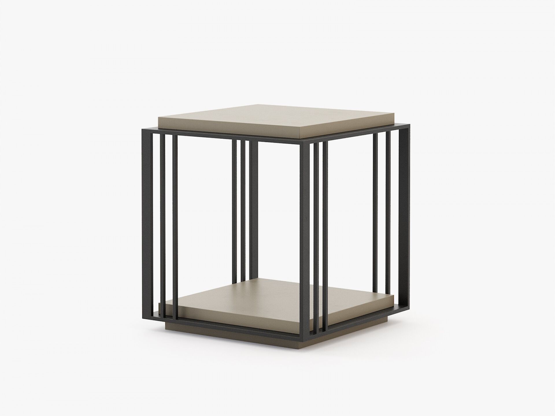 Квадратный журнальный столик из нержавеющей стали и дерева Laskasas ARCH-00053340 - Вид №8