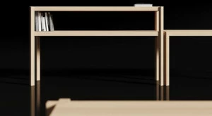 Citterio Низкий открытый офисный книжный шкаф из массива дерева Inlay