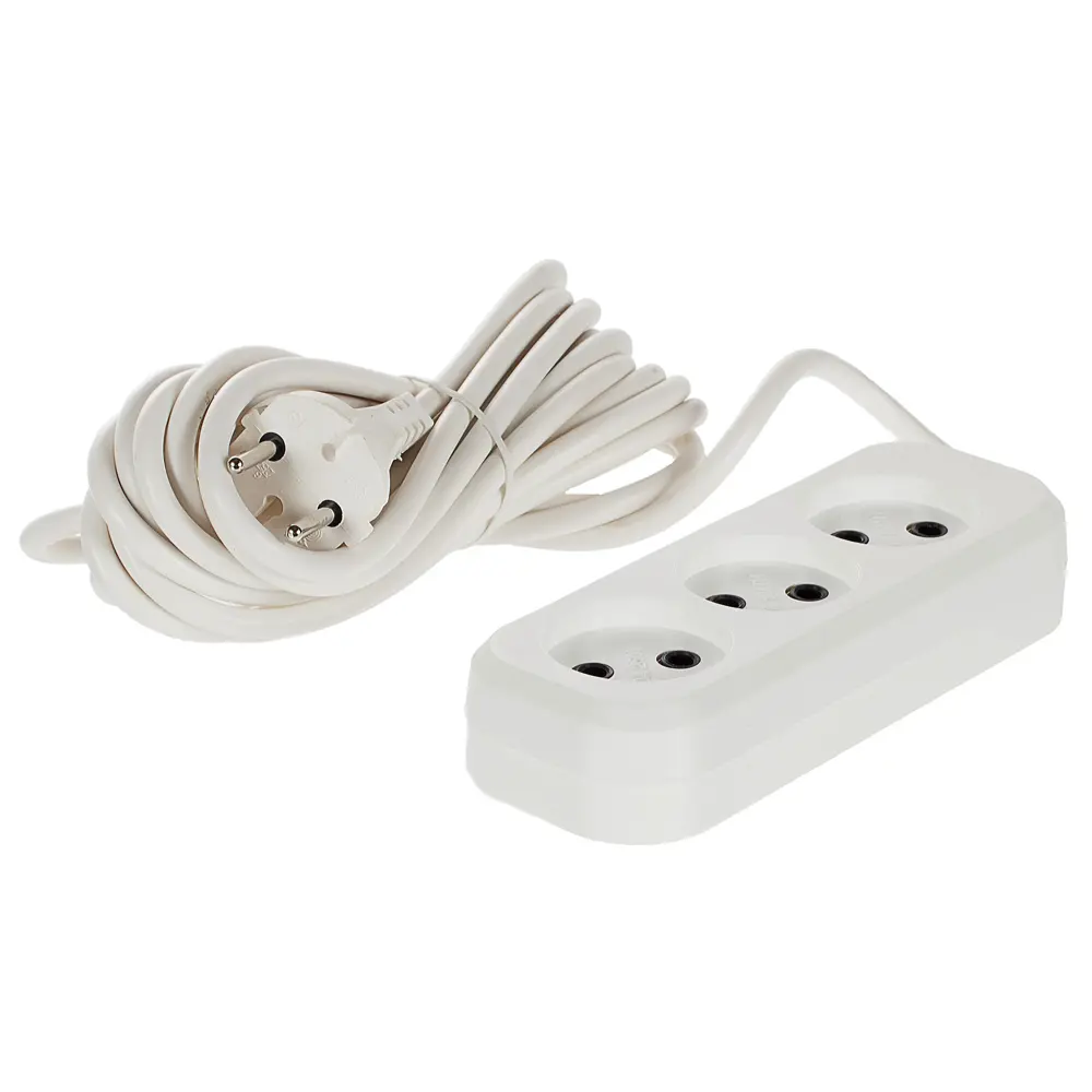 Удлинитель без заземления для маломощной техники 3 розетки 5 м цвет белый Santreyd STLM-2068603
