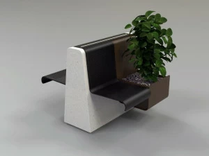 Manufatti Viscio Реконструированная каменная скамья со встроенной сеялкой Cling
