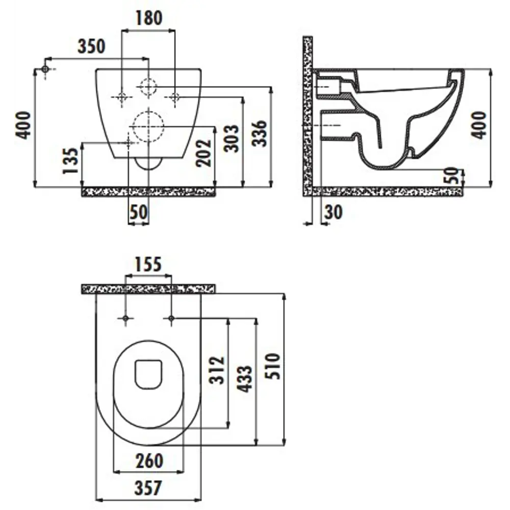Комплект инсталляция с унитазом Creavit YD.SET.041.01, с клавишей, с микролифтом, цвет базальт STLM-2072150 - Вид №5