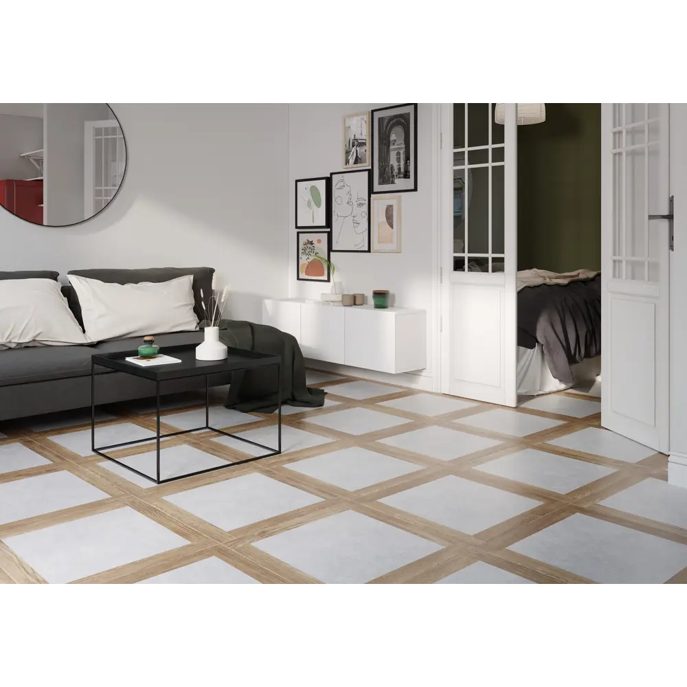 Керамогранит Golden Tile Concrete Wood 607x607 мм 1.105 м² цвет серый CONCRETE&WOOD STLM-2207753 - Вид №1