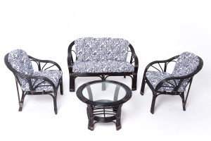 90639061 Садовая мебель для отдыха ротанг коричневый : стол диван 2 кресла T01-90A-T01-90B-T01-90C-TKPalmy-Black Thunder STLM-0319978 VINOTTI