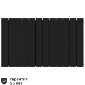 Радиатор секционный Rifar Supremo S50012RAL9005 500/90 12 секций боковое подключение биметалл черный