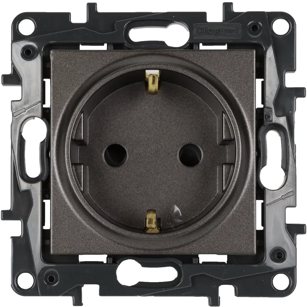 Розетка с заземлением - Legrand Structura - со шторками 16А 250В винтовые зажимы - магнезиум STLM-2074093