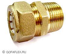 Муфта с увеличением, наружная резьба (папа) 15мм * 3/4 дюйма Flexible hose Россия