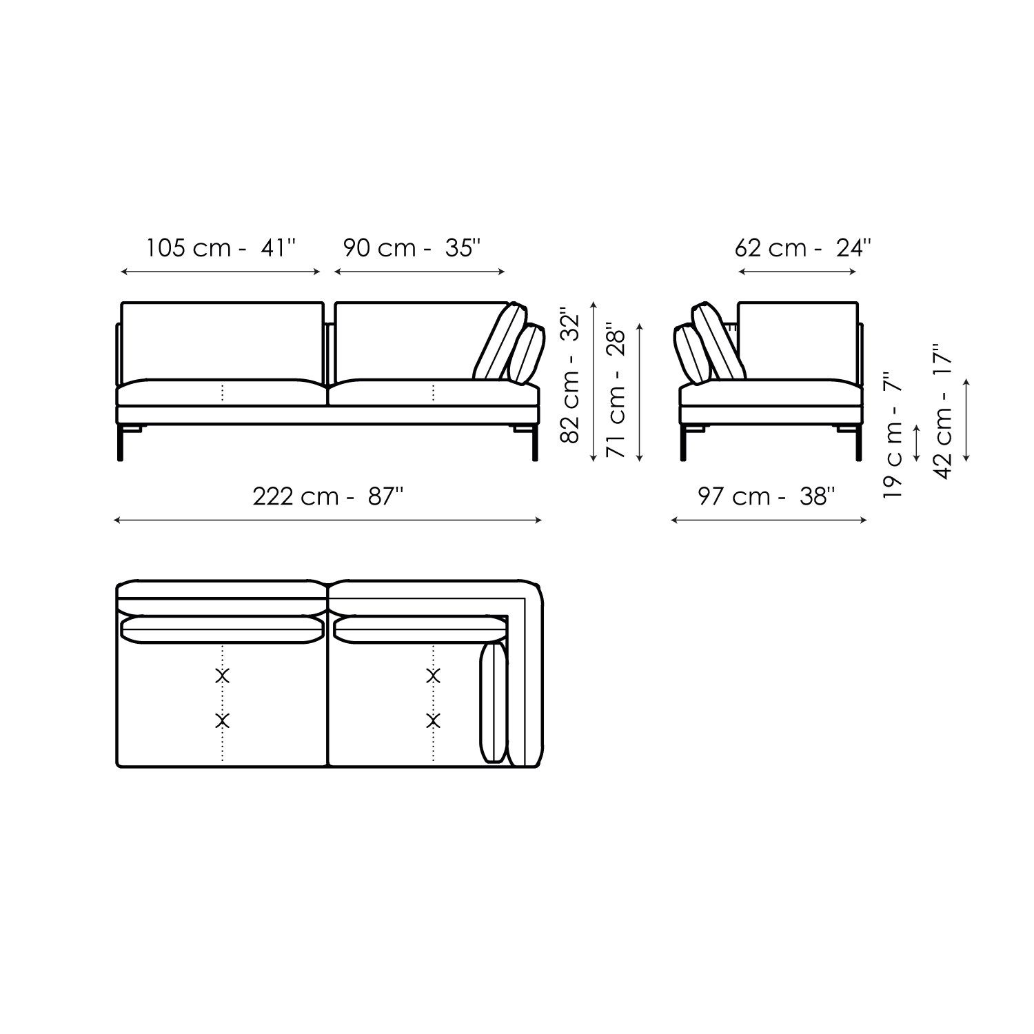 Тканевый диван с полуостровом BONALDO ALIANTE ARCH-00041242 - Вид №30