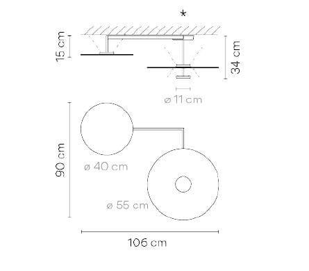 Металлический светодиодный потолочный светильник Vibia ARCH-00039486 - Вид №2