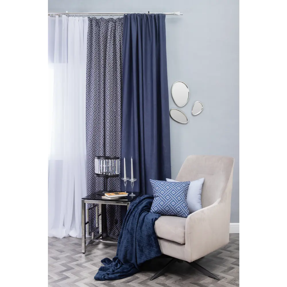 Штора на ленте «Велюр» 160х260 см цвет синий WITERRA STLM-2212081 - Вид №5