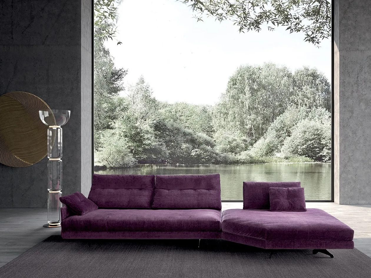 Бархатный секционный угловой диван VALENTINI камень ARCH-00067648 - Вид №4