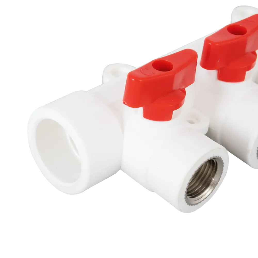 Коллектор РВК на 4 выхода с кранами 32 мм х 1/2" полипропилен STLM-2081015 - Вид №1