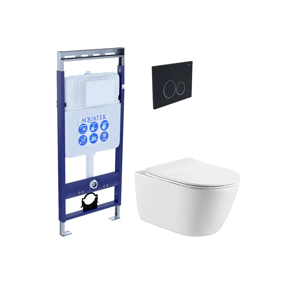 Aquatek Оберон: подвесной унитаз с инсталляцией и микролифтом 88941877 STLM-0998356