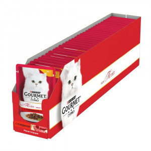 ПР0033374*30 Корм для кошек Мон Петит, с говядиной в соусе, пауч 50 г (упаковка - 30 шт) Gourmet