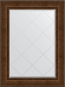 BY 4214 Зеркало с гравировкой в багетной раме - состаренная бронза с орнаментом 120 mm EVOFORM Exclusive-G