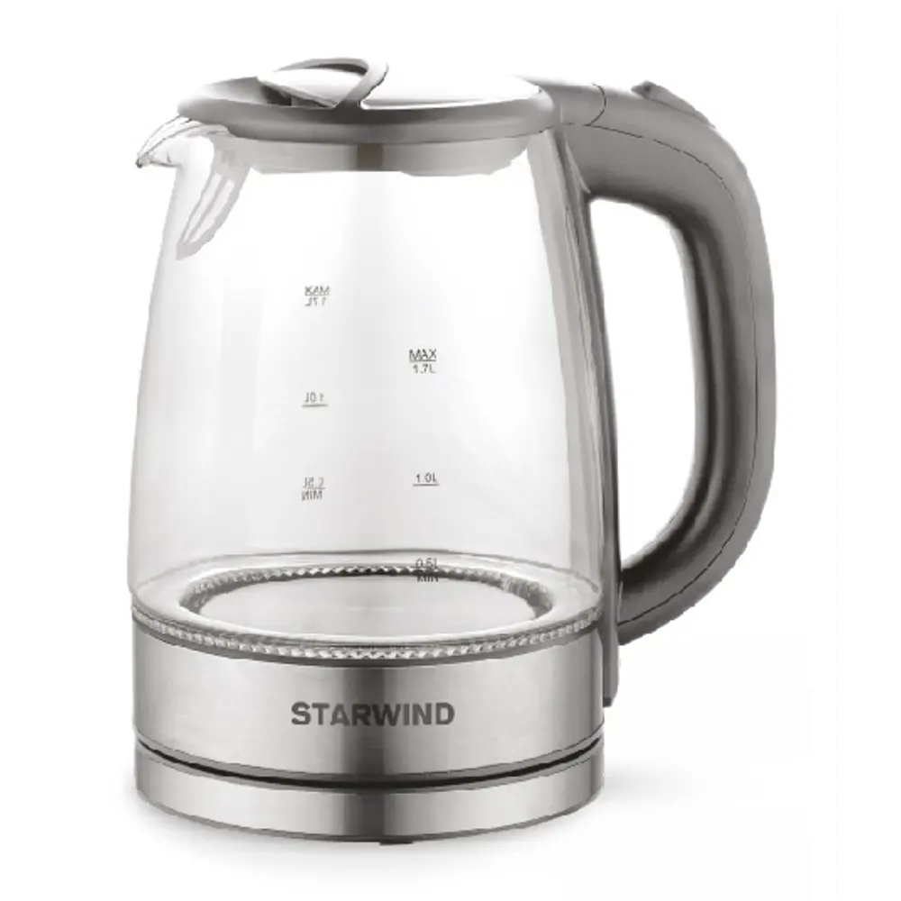 Электрический чайник Starwind SKG3025 1.7 л стекло цвет серый Santreyd STLM-2084186 - Вид №2