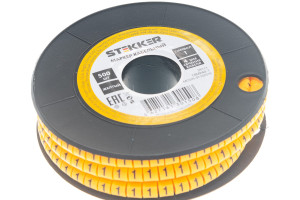16240145 Кабель-маркер 1 для провода сеч.4мм, желтый, CBMR40-1 39111 STEKKER