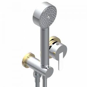 G6E-6561B Trim only for wall mixer with complete handshower on hook Thg-paris Metamorphose с белой керамикой Хром/золото