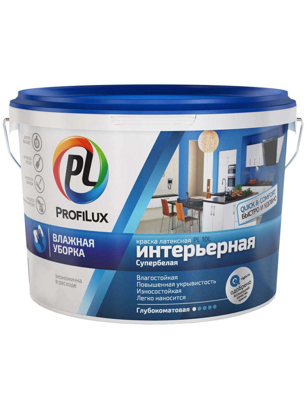 90190627 Краска для стен и потолков латексная Profilux ВД краска PL- 10L глубокоматовая белая 3 кг STLM-0126776 DUFA