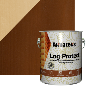 86364507 Антисептик защитно-декоративный Akvateks LOG Protect полуматовый орех 2.7 л STLM-0068153 АКВАТЕКС