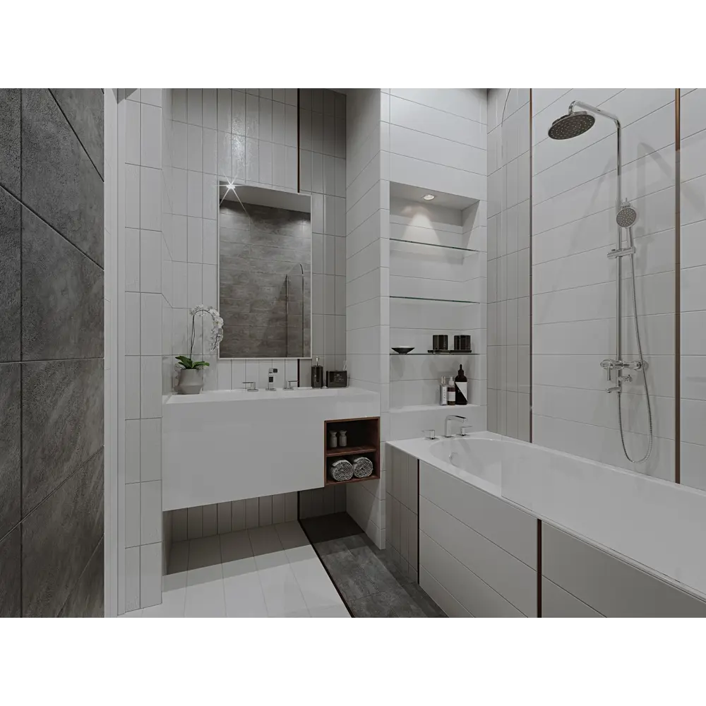 Керамогранит Teo 25х7.5 см 0.79 м² цвет серый глянцевый BELANI STLM-2175787 - Вид №3