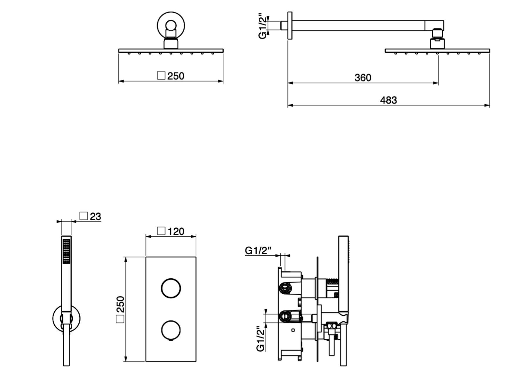 Смеситель для душа с переключателем GATTONI T_K ARCH-00063669 - Вид №4
