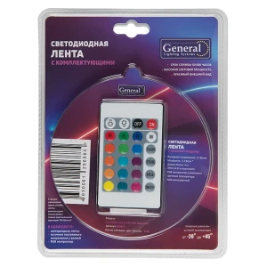 Светодиодная лента General lighting systems 503821 60 диод 14.4 Вт/м 12 В 15 мм IP20 3 м разноцветный свет