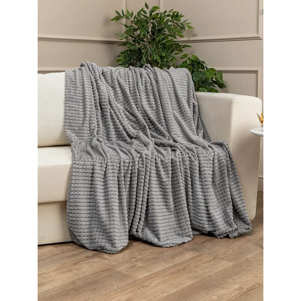 Плед Кубики 200x220 см фланель цвет серый TEXREPUBLIC STLM-2032492 - Вид №4