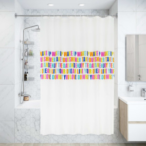 Штора для ванны Wake Up с кольцами 180x200 см полиэстер , цвет мультиколор BACCHETTA Шторы текстильные