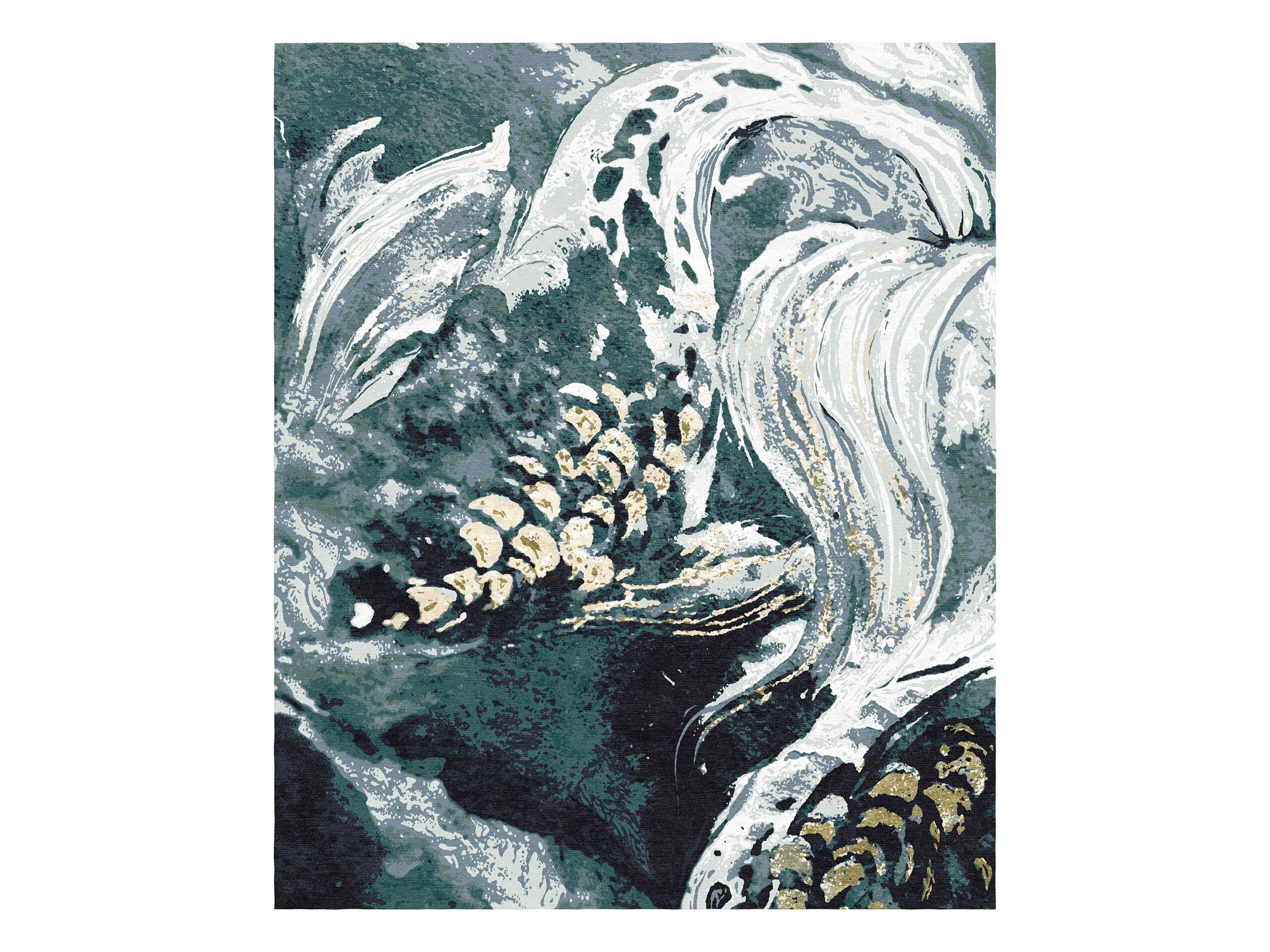 Прямоугольный ковер ручной работы из шерсти и шелка Tapis Rouge Koi Pond ARCH-00060879